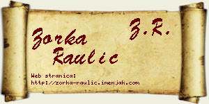 Zorka Raulić vizit kartica